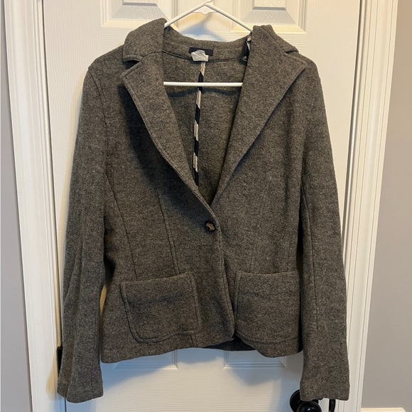 Women’s Grey J Crew 100% Wool Blazer. Medium - Picture 1 of 8